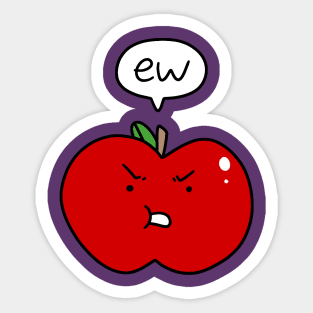 Red Apple Saying Ew Sticker